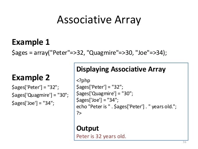 associative array assignment in php