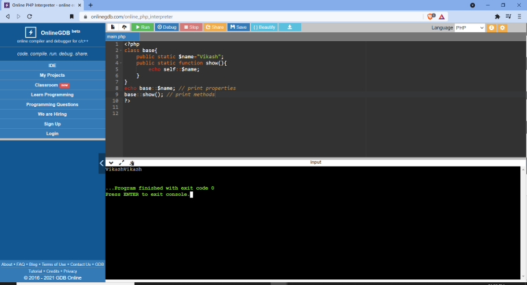 PHP OOP : Static Members - scmGalaxy