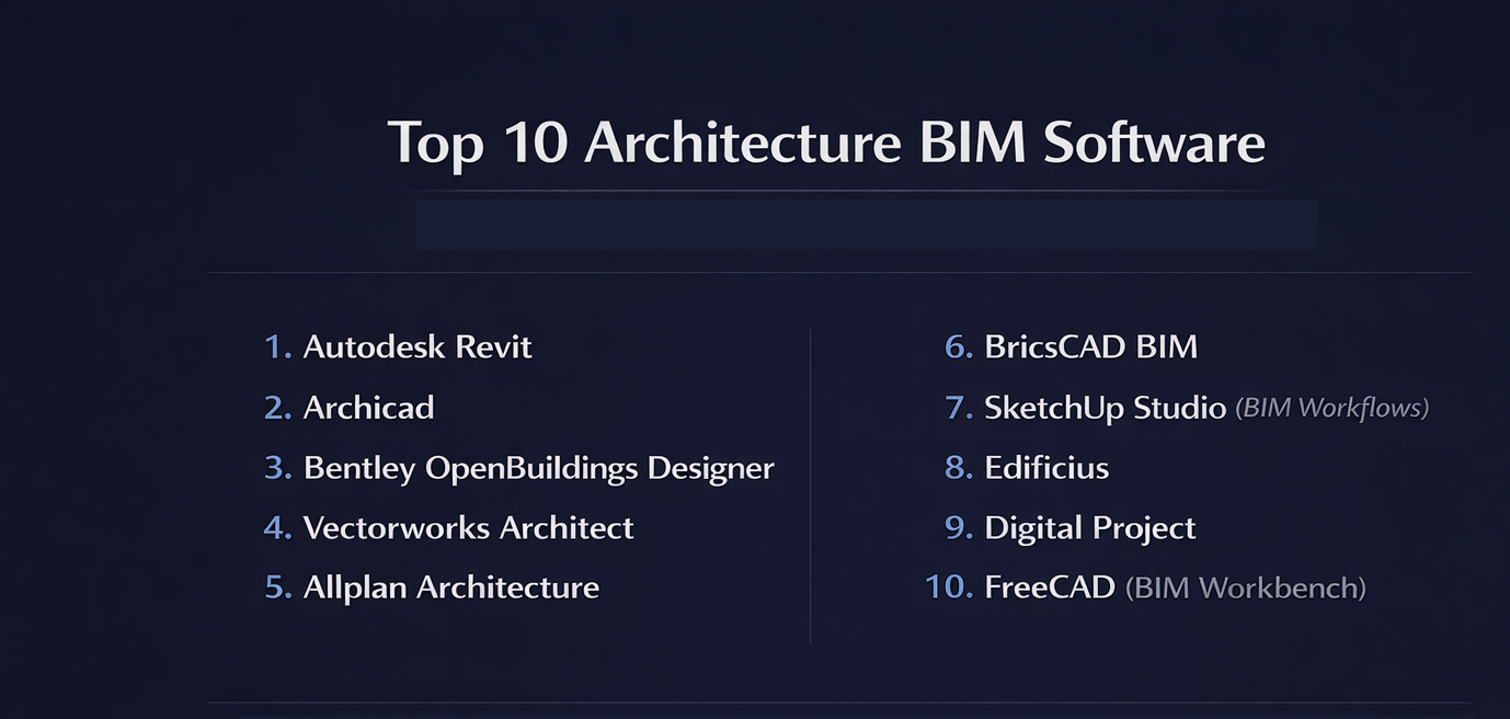 Top 10 Architecture BIM Software: Features, Pros, Cons & Comparison ...