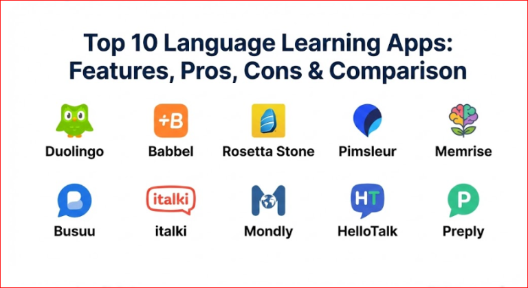 Top 10 Language Learning Apps: Features, Pros, Cons & Comparison ...