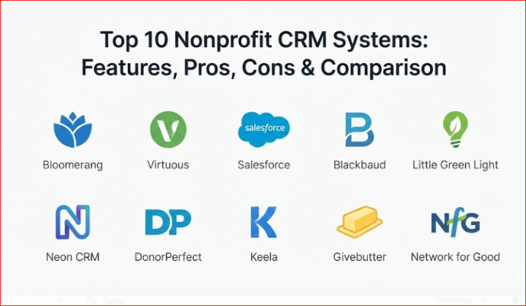 Top 10 Nonprofit CRM Systems: Features, Pros, Cons & Comparison - scmGalaxy